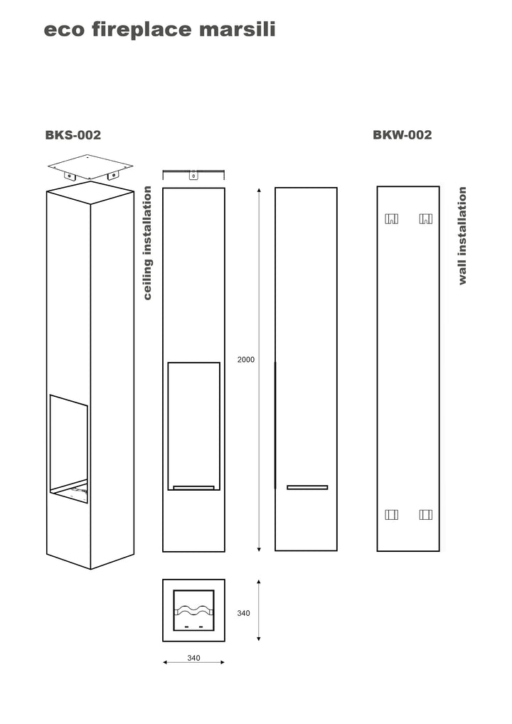 bioethanol-haengekamin-decke-deckenmontage-ethanolkamin-marsili-1side-viereckig-seidenmatt-schwarz-technische-zeichnung-alle-groessen