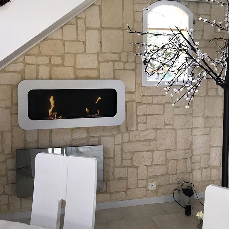 Bioethanol Wandkamin - Cassiopeia Weiss
